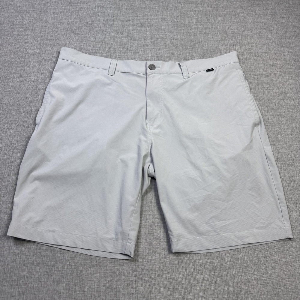 Travis Mathew Chino Shorts Mens 38 Gray Performance Polyester Spandex 9" Inseam